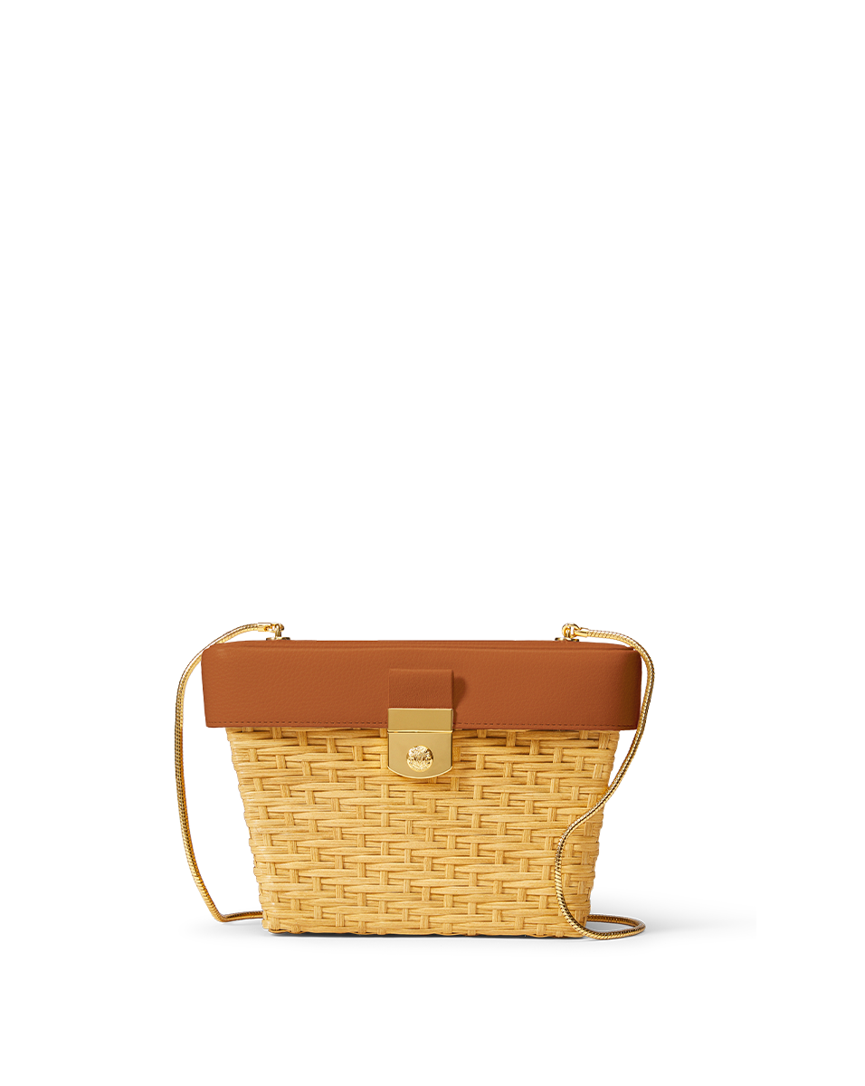 Veronica Beard Veronica Beard Lock Box Trap Bag Natural Wicker/Hazelwood