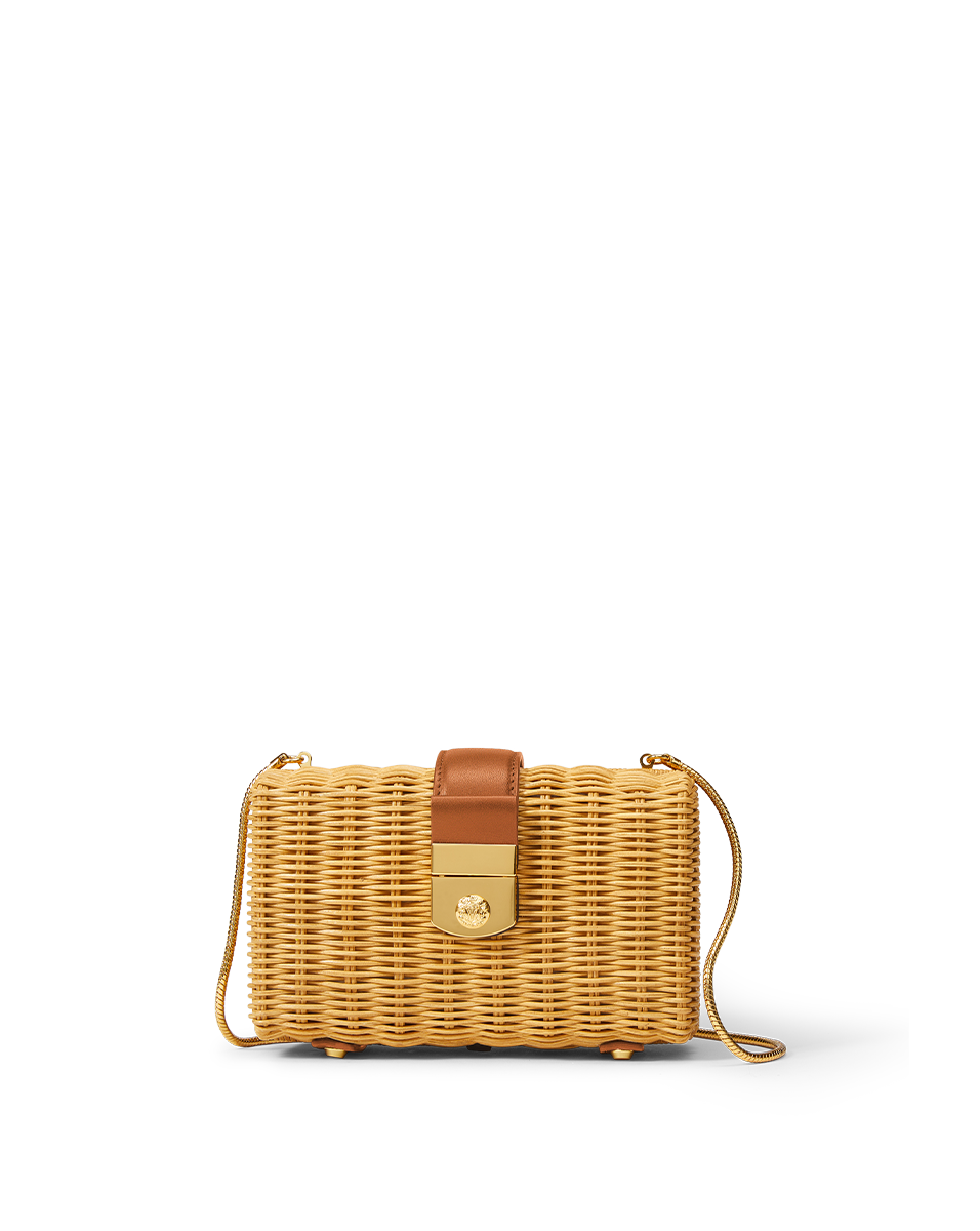Veronica Beard Veronica Beard Lock Box Clutch Natural Wicker/Hazelwood