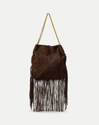 Veronica Beard Large Fringe Veronica Beard Slouch Bag - Espresso