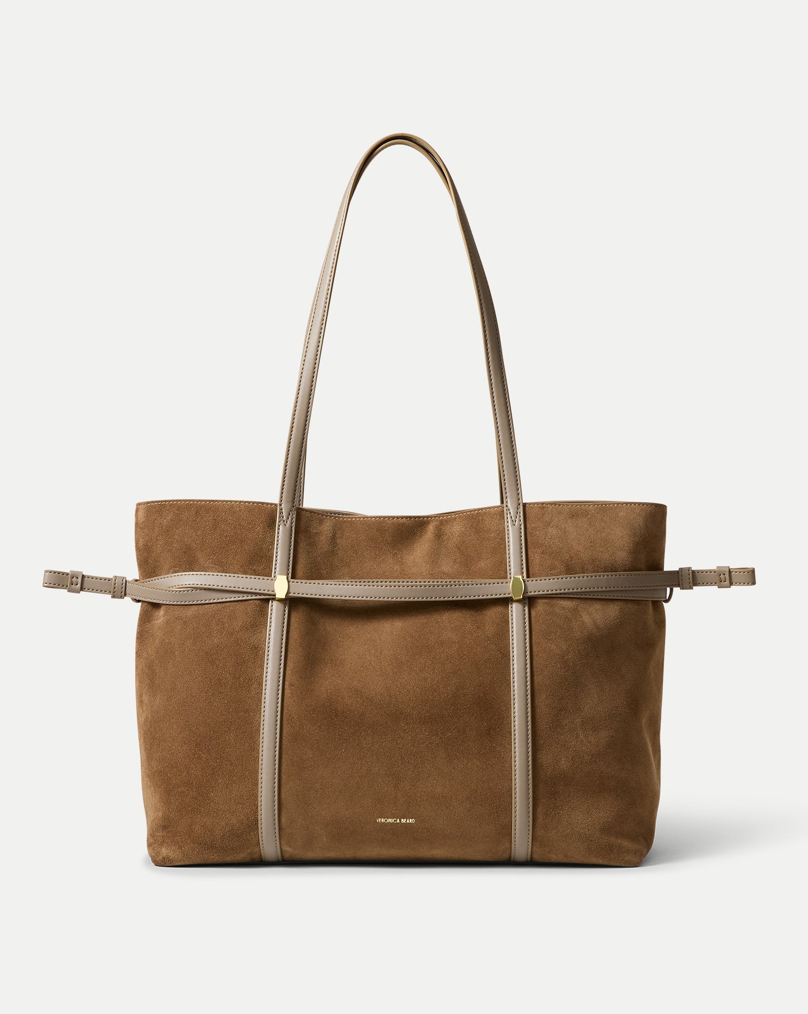Veronica Beard Lasso Belted Tote Bag - Bark