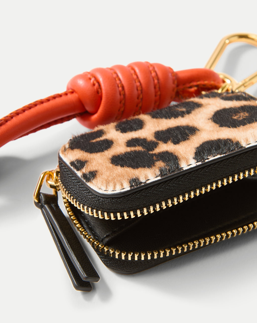 Veronica Beard Leopard Zip Pouch Bag Charm