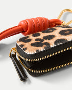 Veronica Beard Leopard Zip Pouch Bag Charm