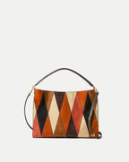Veronica Beard Vida Patchwork Shoulder Bag - Espresso Multi