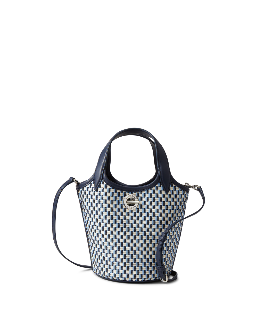Veronica Beard Woven Anchor Bag Navy Multi