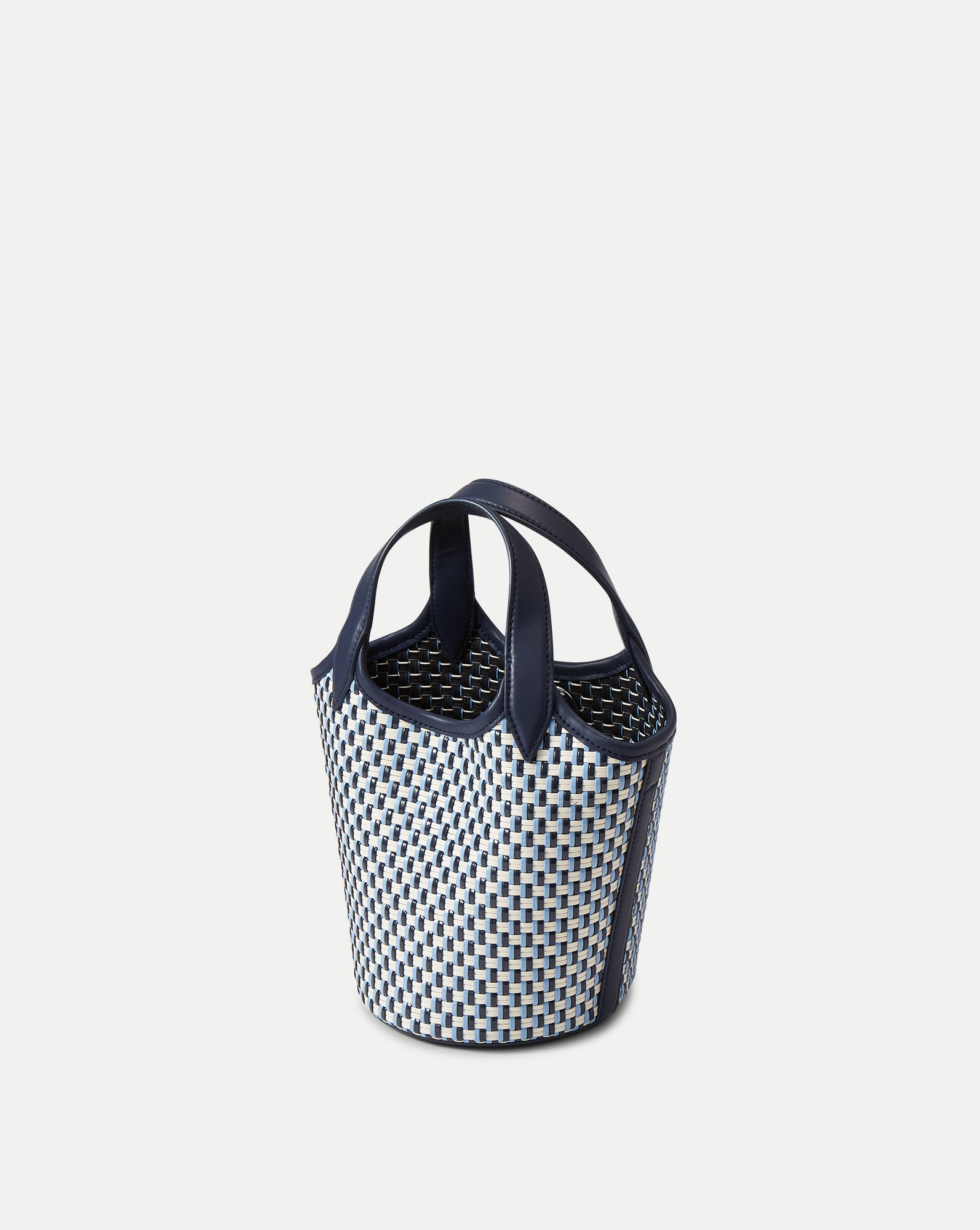 Anchor Woven Top-Handle Bag in Navy Multi | Veronica Beard