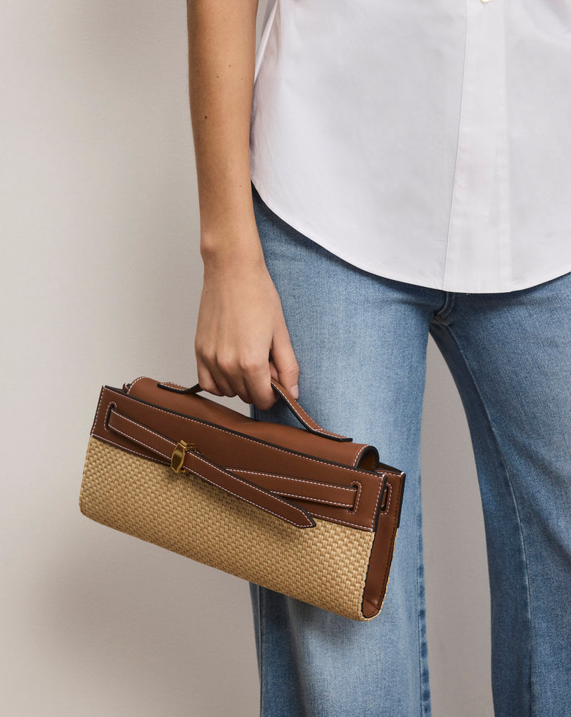 Veronica Beard Veronica Beard Raffia Dash Clutch