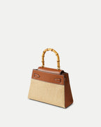 Veronica Beard Veronica Beard Raffia Dash Top-Handle Bag
