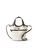 Veronica Beard Canvas Anchor Bag Espresso/Ecru