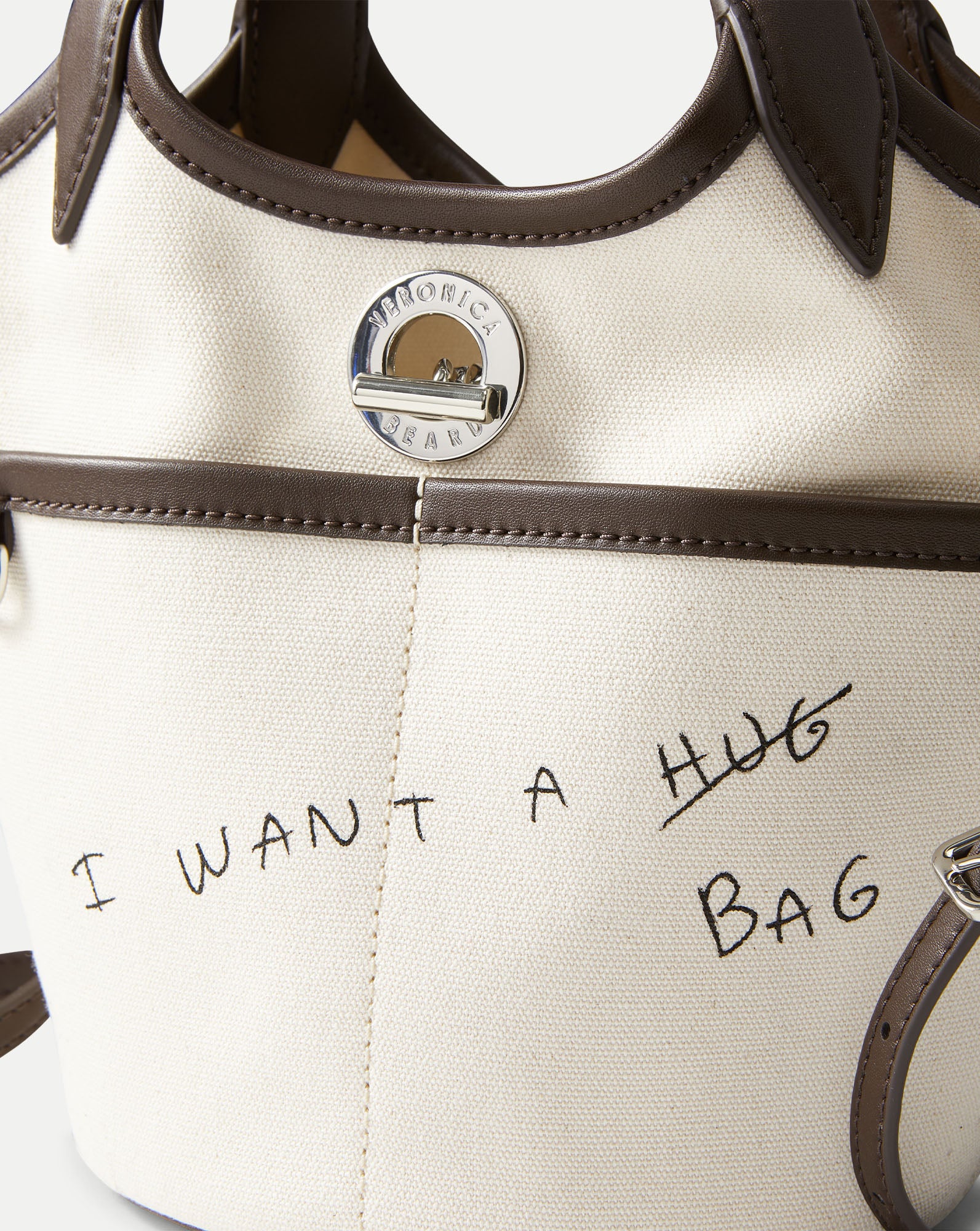 Veronica Beard X Thomas Lelu Canvas Anchor Bag - Espresso/Ecru