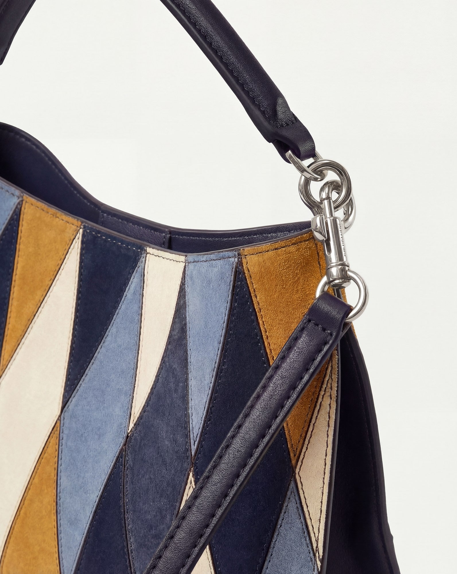 Veronica Beard Vida Patchwork Shoulder Bag - Blue Multi