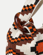 Veronica Beard Beaded Veronica Beard Swing Clutch - Orange Multi