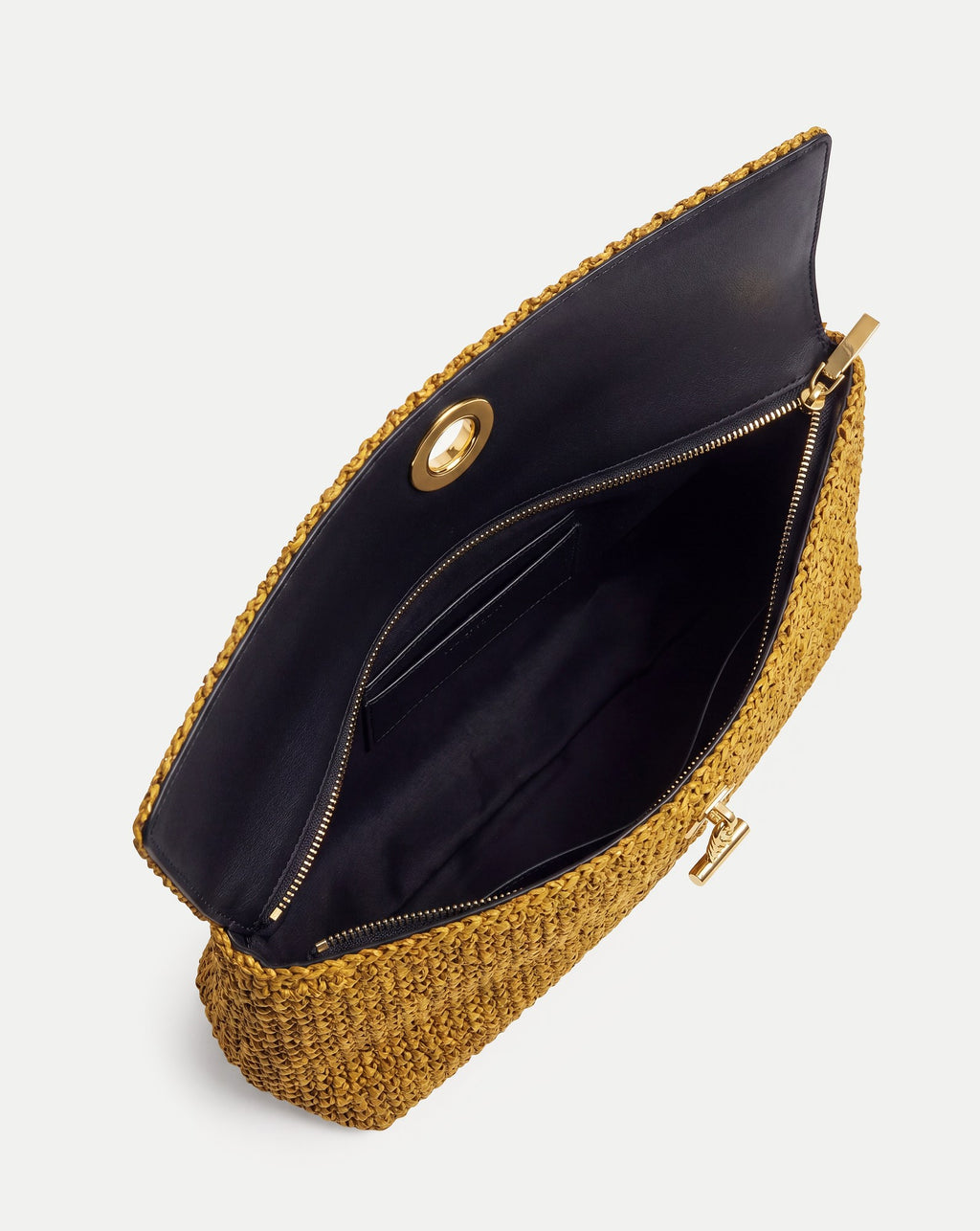 Veronica Beard Raffia Anchor Clutch - Gold