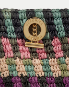 Veronica Beard Raffia Anchor Basket Tote - Berry Multi