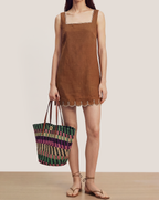 Veronica Beard Raffia Anchor Basket Tote - Berry Multi