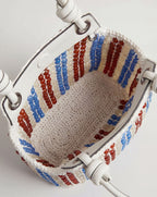 Veronica Beard Beaded Slouch Bag - Off-White Multi