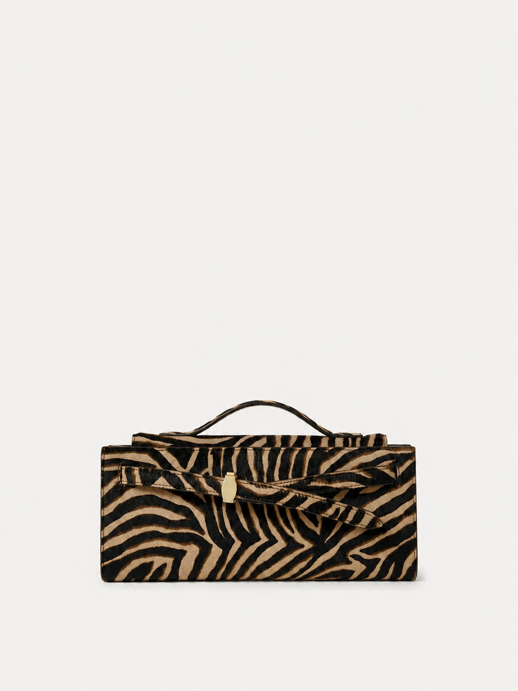 Veronica Beard Brown and black zebra print clutch bag.