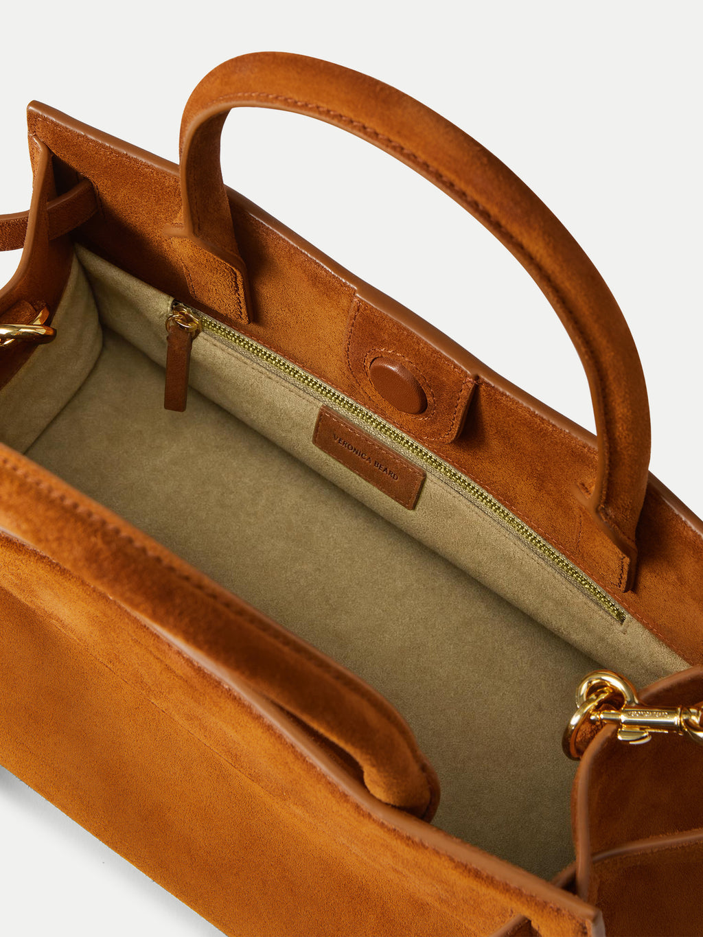 Veronica Beard Brown suede tote bag with top handles