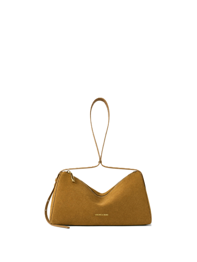 Veronica Beard Brown suede shoulder bag with top handle