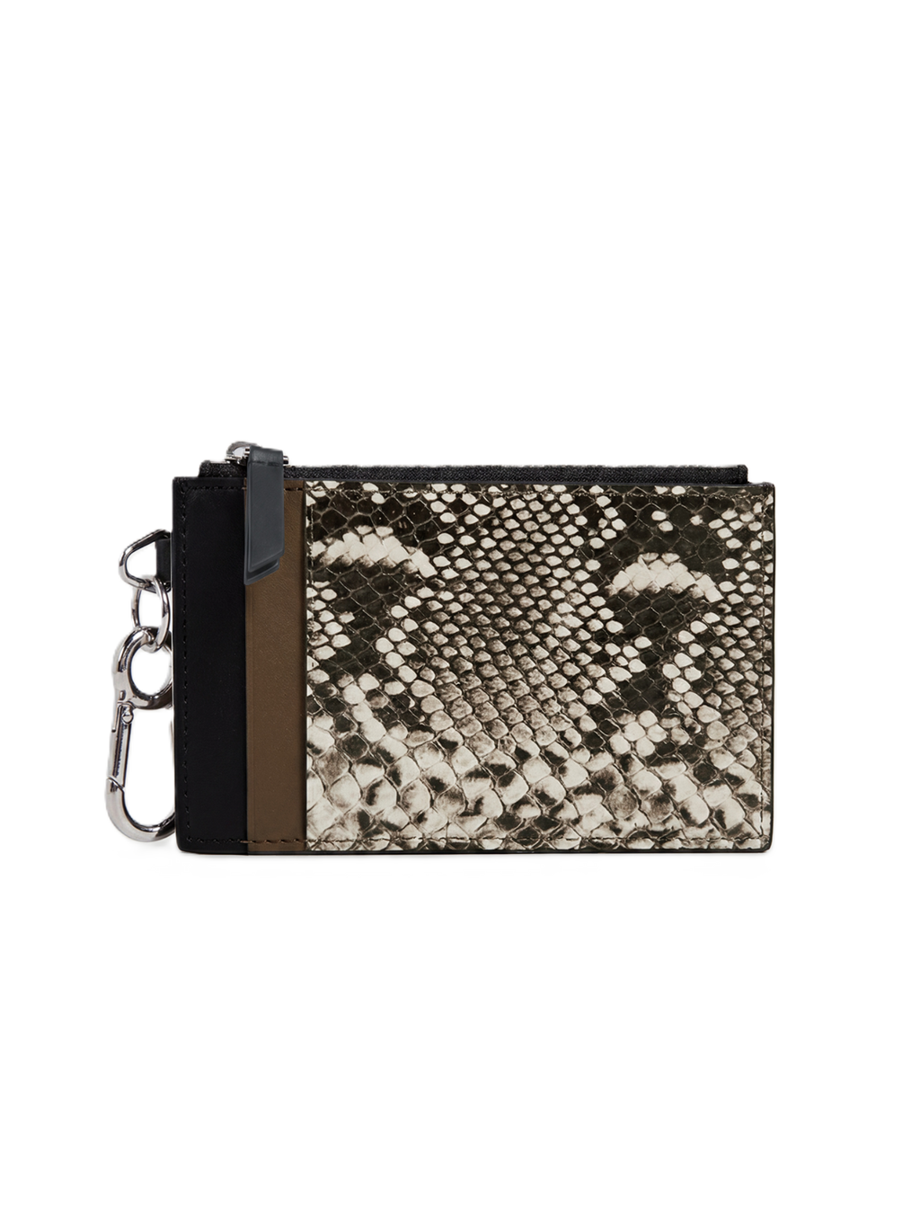 Veronica Beard Snakeskin print wallet with black and brown accents