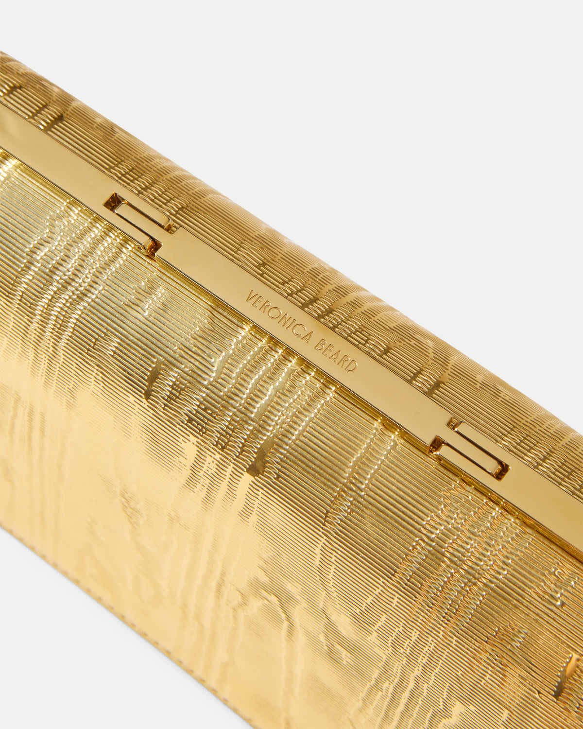 Veronica Beard Gold textured metal Veronica Beard clutch bag.