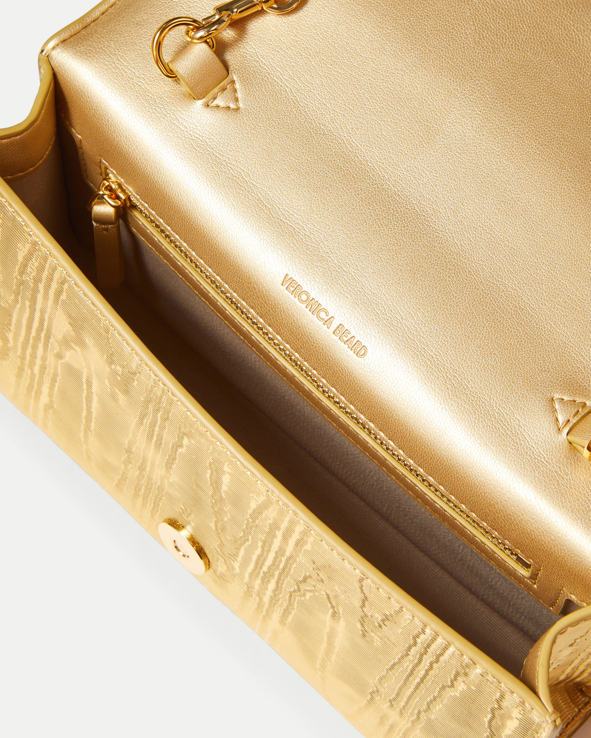 Veronica Beard Metallic gold Veronica Beard structured leather handbag.