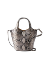 Veronica Beard Black and white snakeskin handbag with silver hardware.
