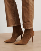 Veronica Beard Lisa Stiletto Mid-Heel Ankle Boot - Chestnut