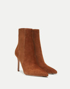 Veronica Beard Lisa Stiletto Mid-Heel Ankle Boot - Chestnut