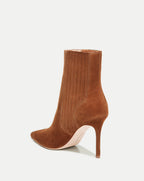 Veronica Beard Lisa Stiletto Mid-Heel Ankle Boot - Chestnut
