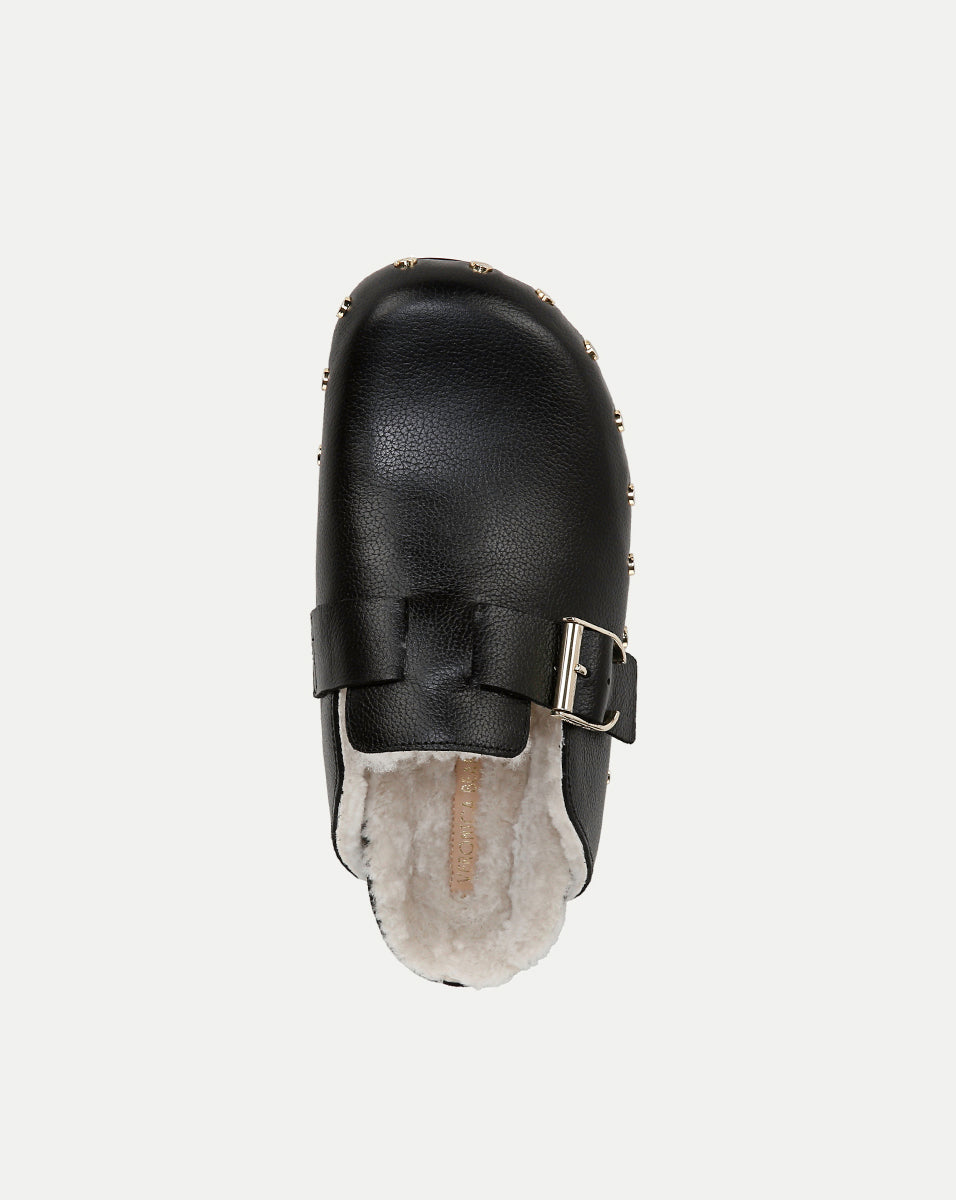 Veronica Beard Fern Shearling Clog - Black