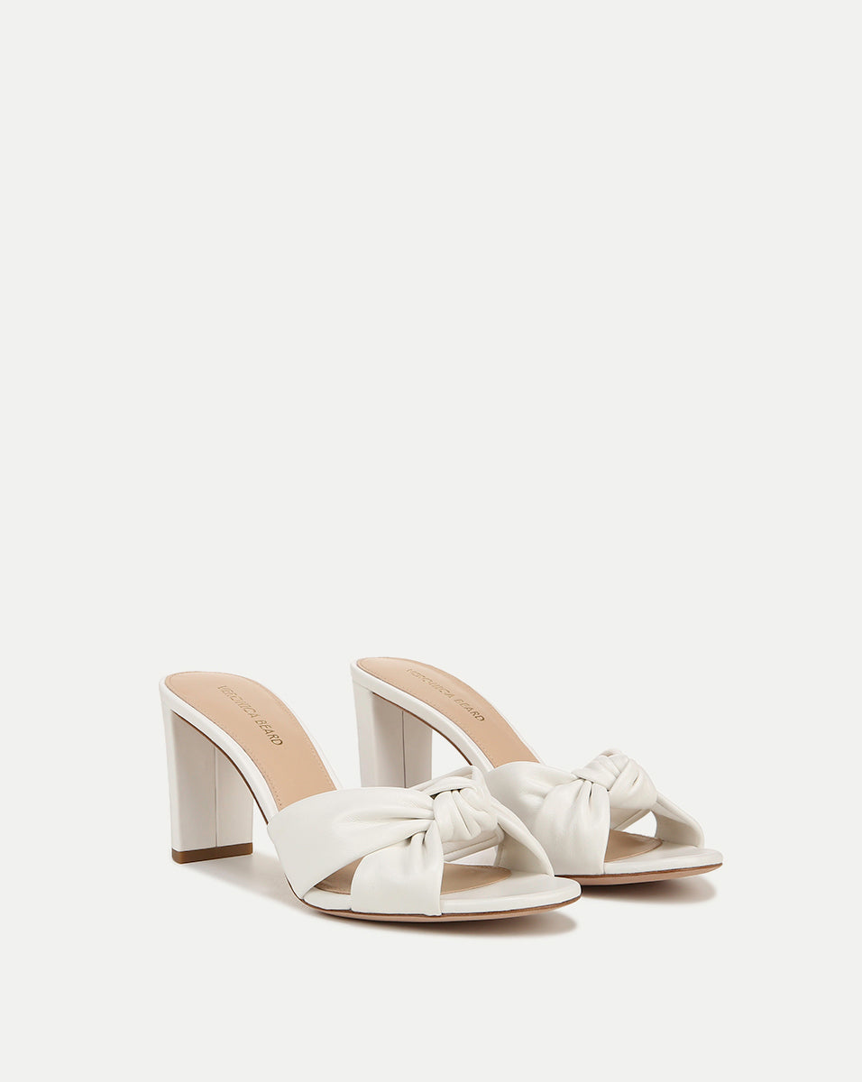 Veronica Beard Ganita Knot-Front Sandal - Coconut
