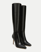 Veronica Beard Lisa Stiletto Boot | Wide-Calf - Black Leather