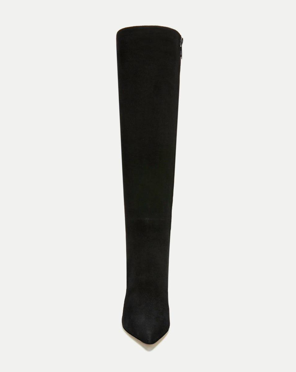 Veronica Beard Lisa Stiletto Boot | Wide-Calf - Black Suede