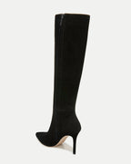 Veronica Beard Lisa Stiletto Boot | Wide-Calf - Black Suede