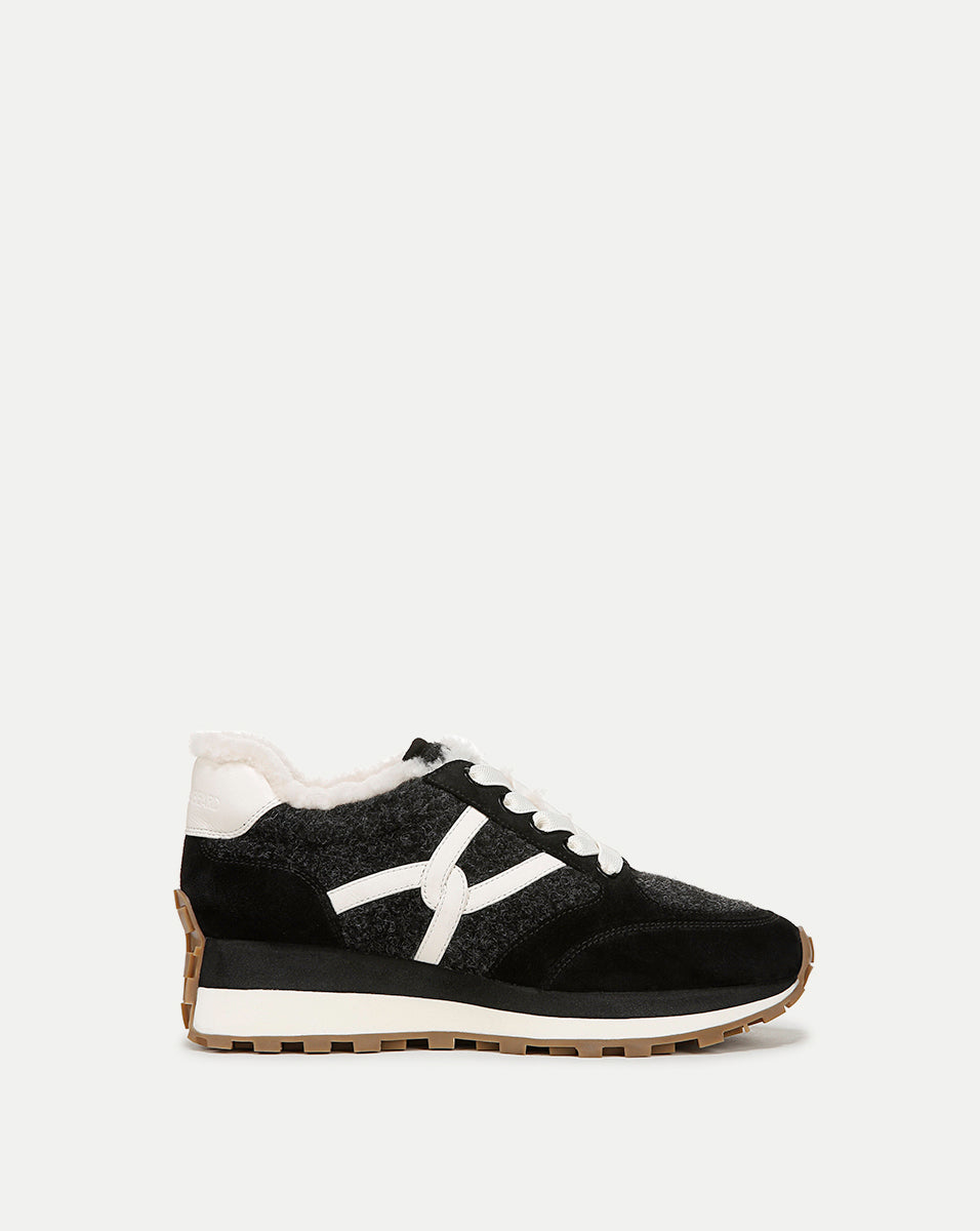 Veronica Beard Valentina Shearling Sneaker - Black