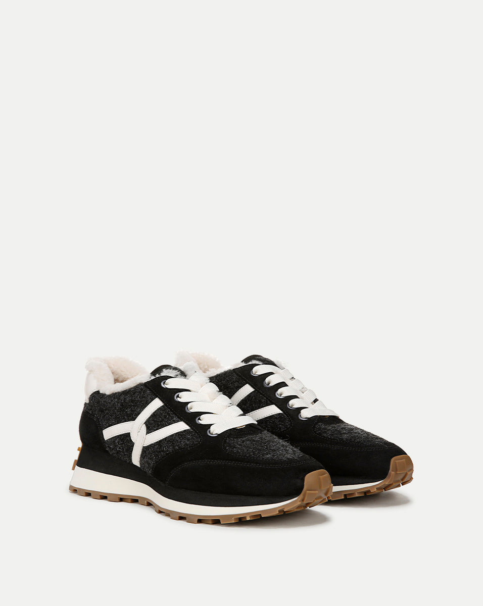 Veronica Beard Valentina Shearling Sneaker - Black