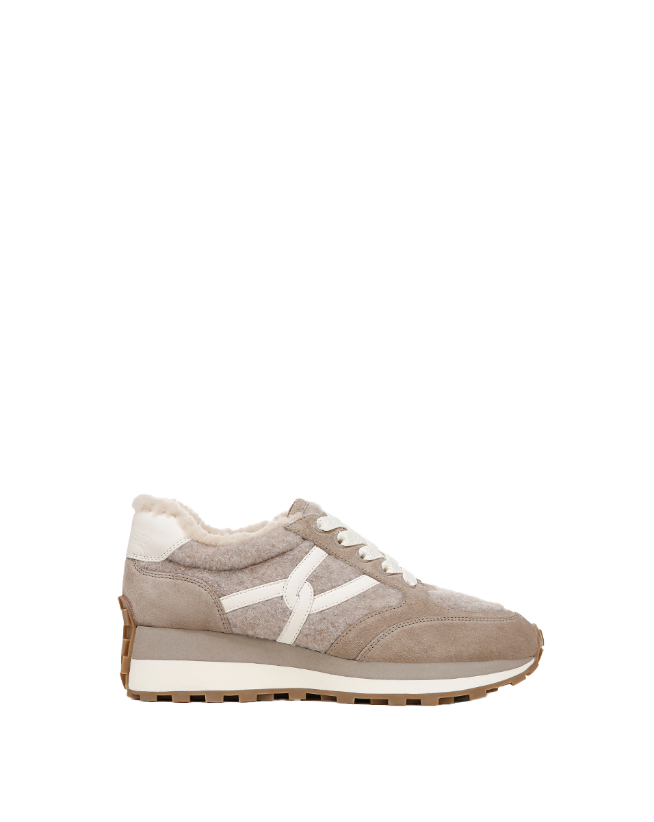 Veronica Beard Valentina Shearling Sneaker - Grey