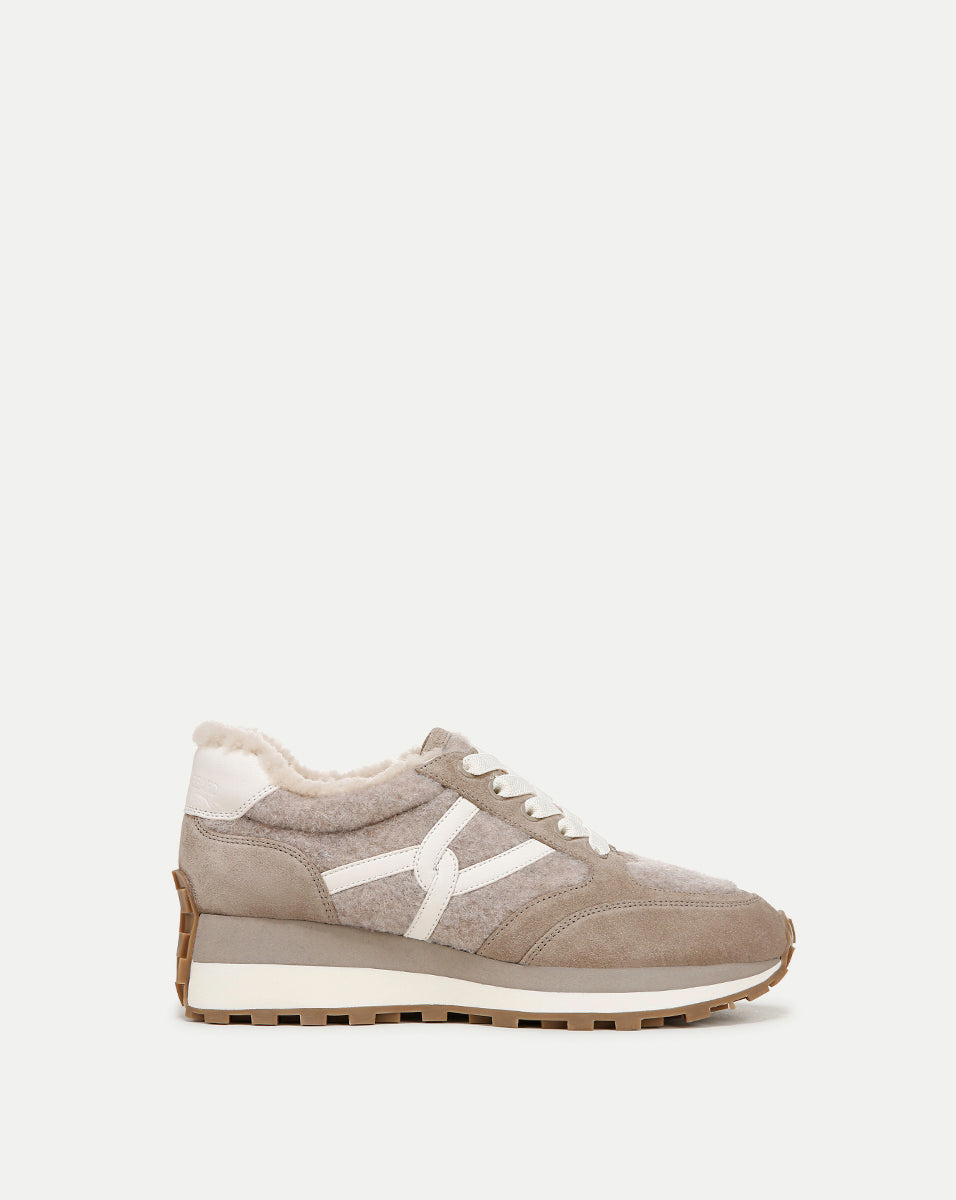 Veronica Beard Valentina Shearling Sneaker - Grey