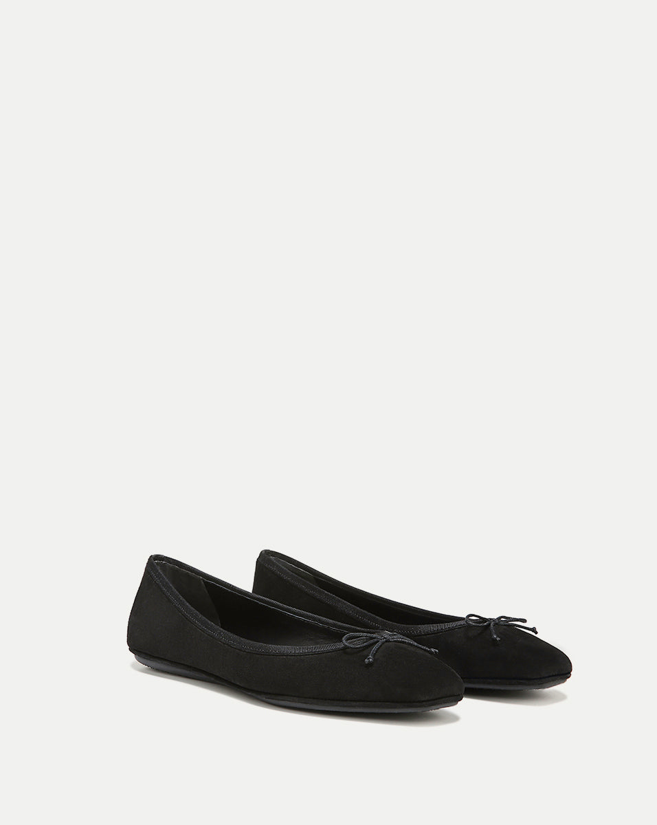Veronica Beard Beatrix Suede Ballet Flat - Black