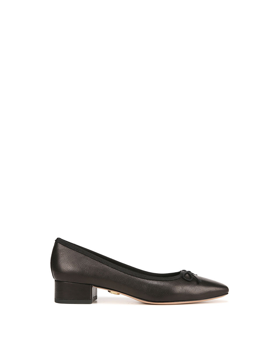 Veronica Beard Cecile Leather Ballet Pump - Black