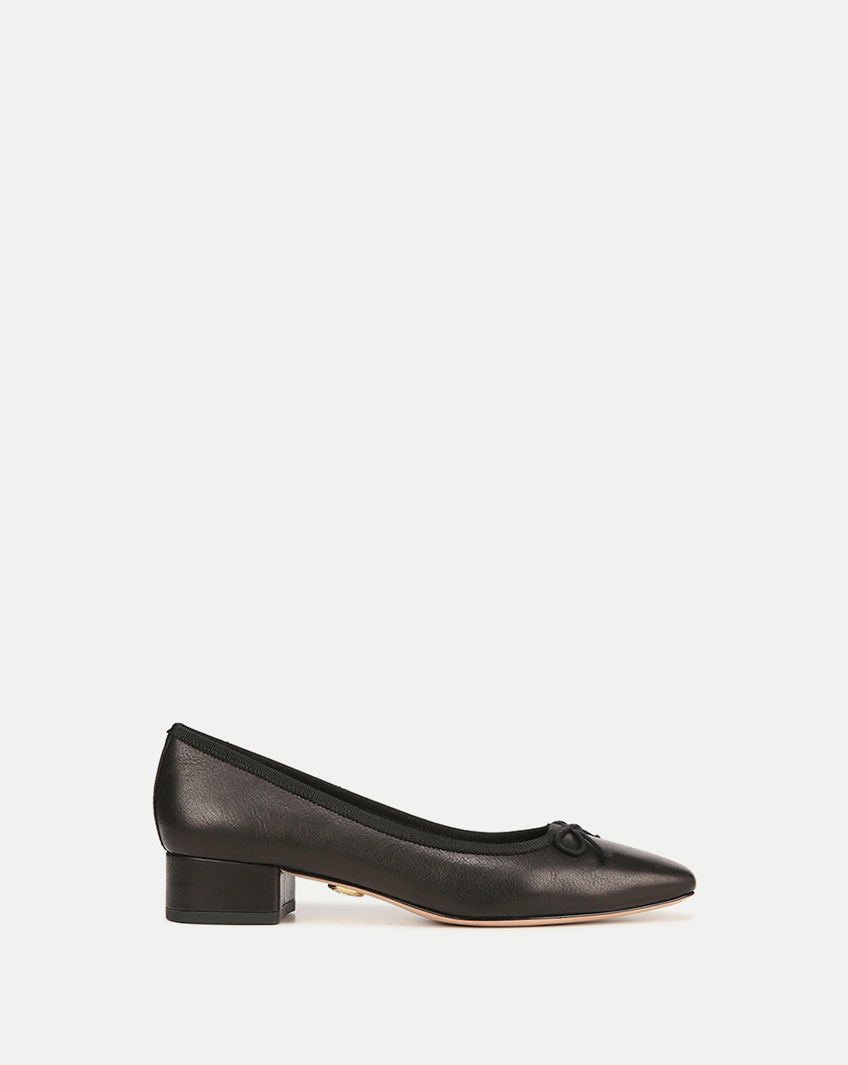 Veronica Beard Cecile Leather Ballet Pump - Black
