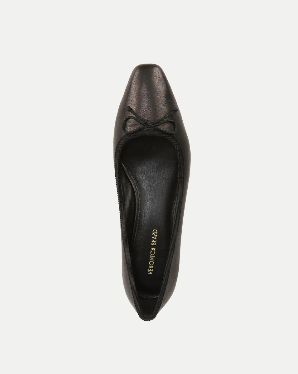 Veronica Beard Cecile Leather Ballet Pump - Black