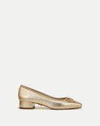 Veronica Beard Cecile Metallic Leather Ballet Pump - Platinum