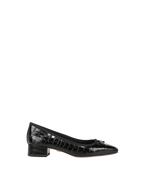 Veronica Beard Cecile Croc-Embossed Ballet Pump - Black Croc