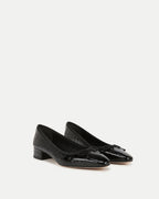 Veronica Beard Cecile Croc-Embossed Ballet Pump - Black Croc