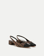 Veronica Beard Cecile Plaid Cap-Toe Slingback - Camel Multi
