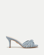 Veronica Beard Misa Denim Knot-Front Sandal - Jeans