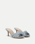 Veronica Beard Misa Denim Knot-Front Sandal - Jeans