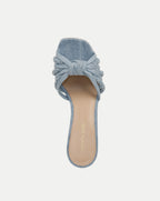 Veronica Beard Misa Denim Knot-Front Sandal - Jeans