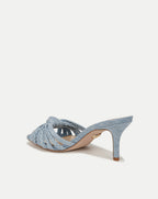 Veronica Beard Misa Denim Knot-Front Sandal - Jeans